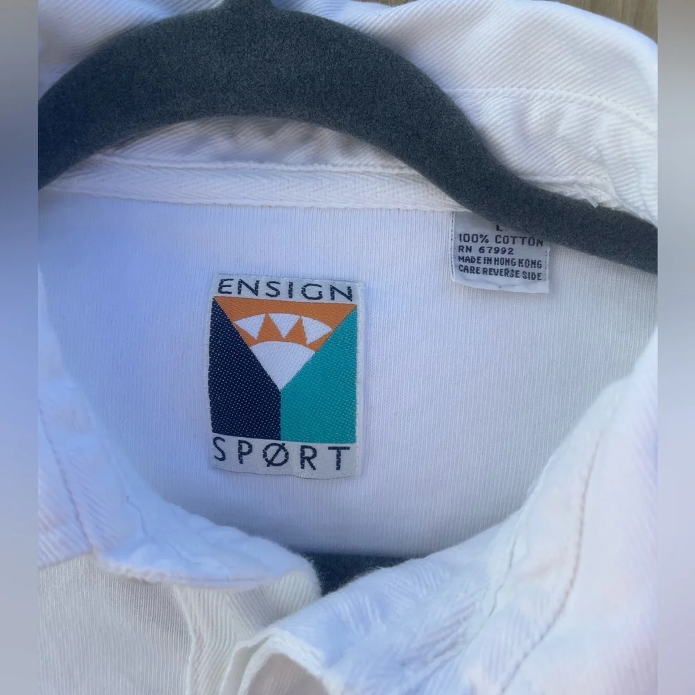 Vintage Ensign Sport Flag Pullover Men’s L White 100% Cotton nautical cool
24 - Picture 3 of 8